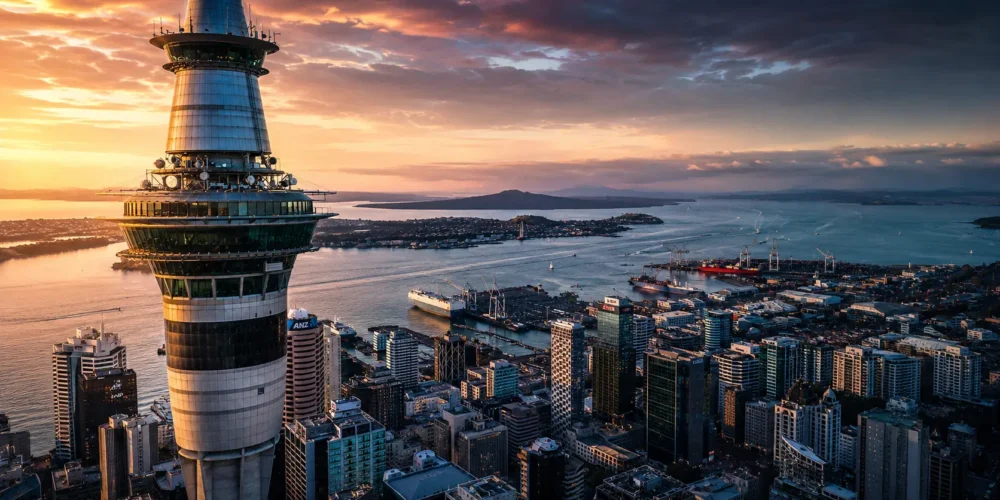 Auckland waterfront Sky Tower
