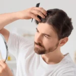Man noticing hair thinning